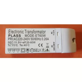 Elektronický transformátor 240V/ 12V AC, 60W