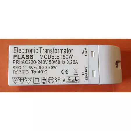 Elektronický transformátor 240V/ 12V AC, 60W