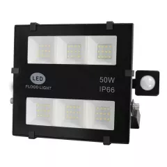LED REFLEKTOR 100W s PIR čidlem, IP66, 130lm/W, neutrální bílá