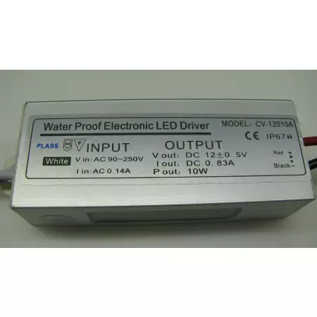 Transformátor pro LED pásky IP67, 10W, hranatý
